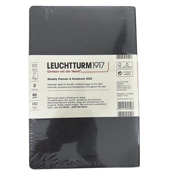LEUCHTTURM1917 Weekly Planner Notebook Softcover Medium A5 2023 Anthracite Gray - Picture 2 of 6